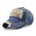 Menico Men Cotton Nostalgic Open Thread Stitching Outdoor Adjustable Sunshade Baseball Hat