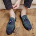 Men Stitching Slip On Pointed Toe Stylish Loafers Shoes