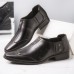 Men Breathable Pointed Head Comfy Slip  On Business Dress Shoes