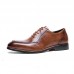 Men Genuine Leather Slip Resistant Front Lace  up Cowhide Dress Shoes