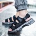 Men Daily Cushioned Hook Loop Triple Band Sport Sandals