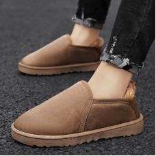 Men Plush Lining Thicken Warm Non Slip Wear Resistant Casual Shoes