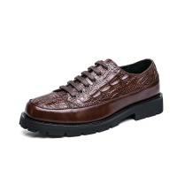 Men Retro Crocodile Embossing Lace Up Dress Casual Shoes